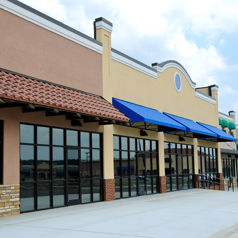 Store Fronts in a New Shopping Center